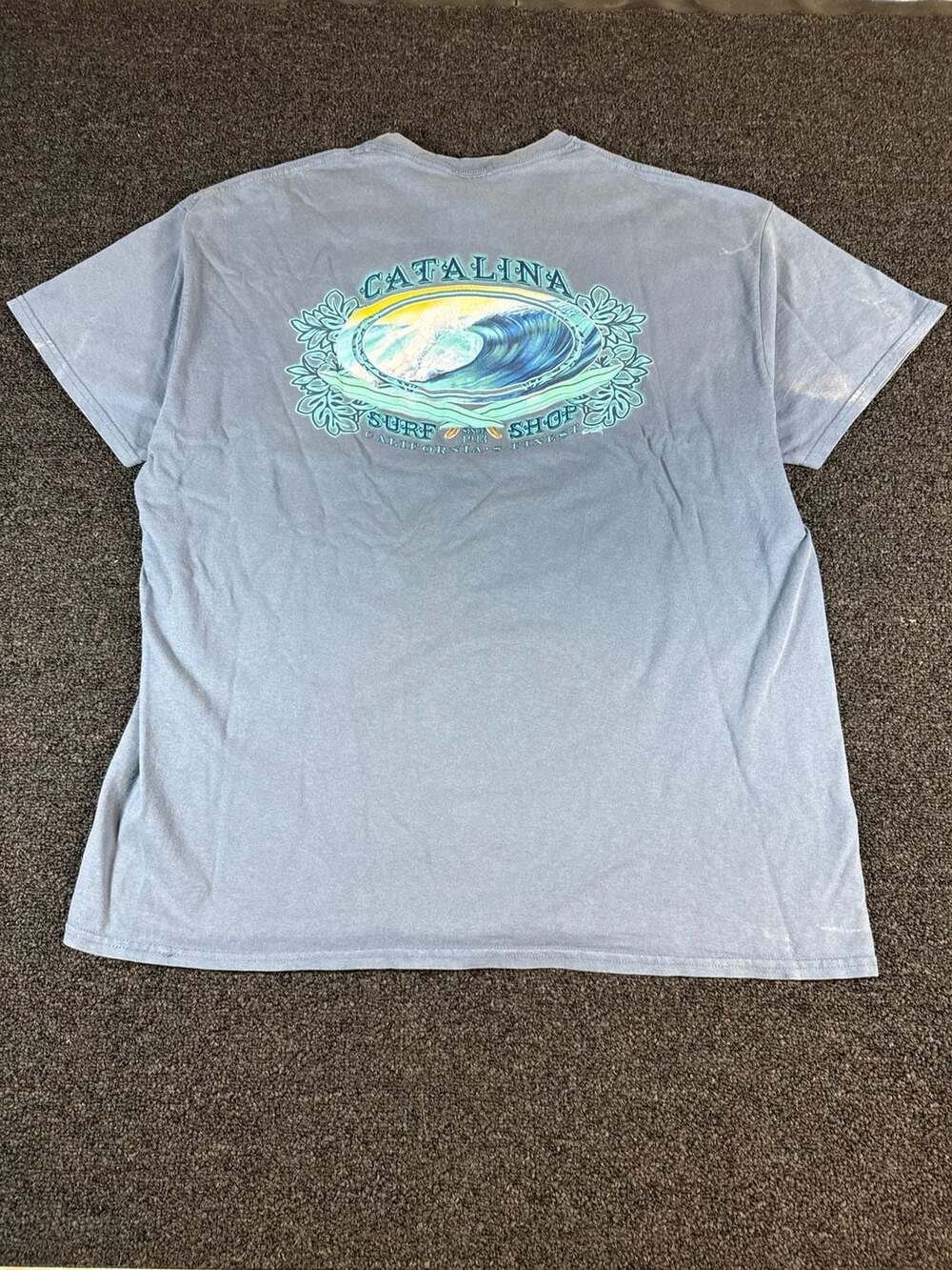 Coastal Classics Catalina Surf Shop California Vintage Style Blue T-Shirt XL